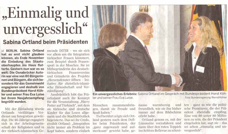 Sabina Philippa Ortland, Neue Osnabrücker Zeitung